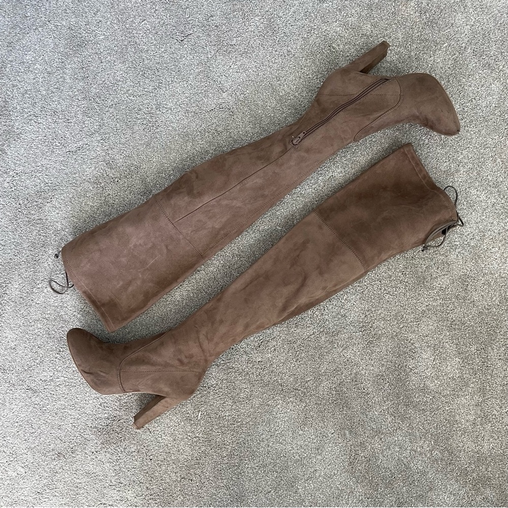 Thigh High Faux Suede Boots